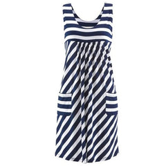 Fashion striped dress summer dress loose simple sleeveless dress women's clothing