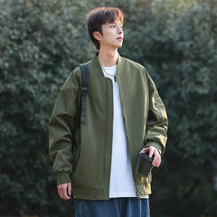 Military Style Quilted Pilot Jacket - Vintage Windproof Bomber Coat for Men Durable Stylish Urban Streetwear All-Season Outwear