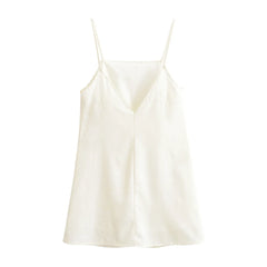 Women's clothing 2025 summer new fashion sexy hot girl hollow embroidered suspender dress