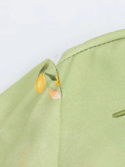 Women's clothing 2024 new fashion European and American style retro simple printed lapel single-breasted slim flower dress