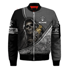 Men bomber jacket Personalized Name Mechanic 3D Printed winter zipper Jacket casual unisex Harajuku Streetwear coat FX-09