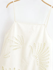 Women's clothing 2025 summer new fashion sexy hot girl hollow embroidered suspender dress