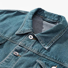 2025 New Men Denim Jackets Coats Hooded Jacket Full Sleeve Men's Washed Vintage Denim Jean Jacket Button Coat