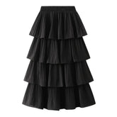 Women Skirt Set New Women Tiered Pleated High Waist Cake Skirt Lady Casual Dress Female Solid Skirt Skirts for Women