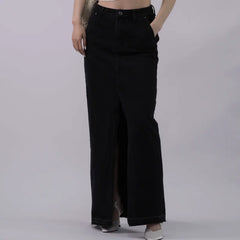 European and American fashion style Simple and casual High waisted full skirted slit skirt for the hips American retro styl