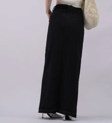 European and American fashion style Simple and casual High waisted full skirted slit skirt for the hips American retro styl