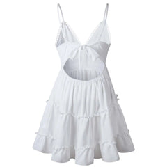 Top Selling Evening White Beach Dresses For Women 2024 Plus Size Mini Party Sundress Backless Dress Vestidos Para Mujer