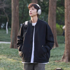 Military Style Quilted Pilot Jacket - Vintage Windproof Bomber Coat for Men Durable Stylish Urban Streetwear All-Season Outwear