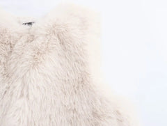2025 new women's clothing European and American style fashion versatile French design faux fur short vest