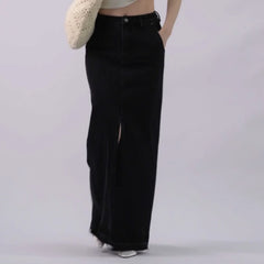 European and American fashion style Simple and casual High waisted full skirted slit skirt for the hips American retro styl