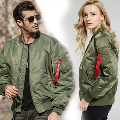 bomber jacket Bomber Jackets Men Casual Solid Zipper Pilot Jacket Green New Slim Fit Male Coats Mens Military New pilot Air men