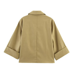 Women's clothing 2025 early autumn new fashionable casual temperament linen short suit jacket versatile