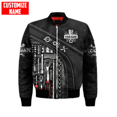 Men bomber jacket Personalized Name Mechanic 3D Printed winter zipper Jacket casual unisex Harajuku Streetwear coat FX-09