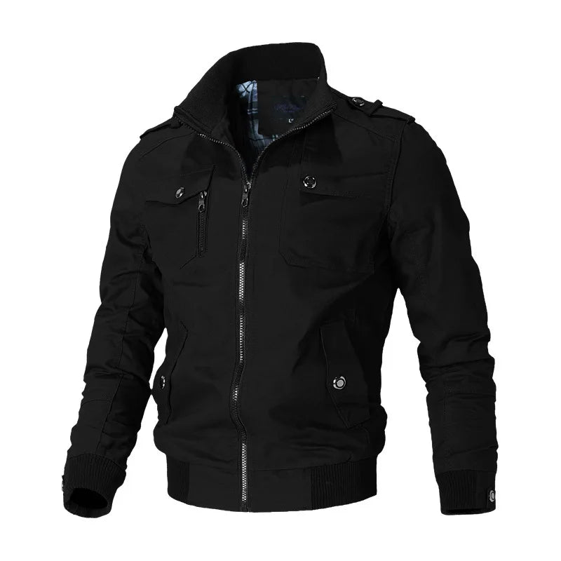 Bomber Jacket Men Fashion Casual Windbreaker Jacket Coat Men 2025 Spring Autumn New Hot Outwear Solid Stand Slim Jacket Mens