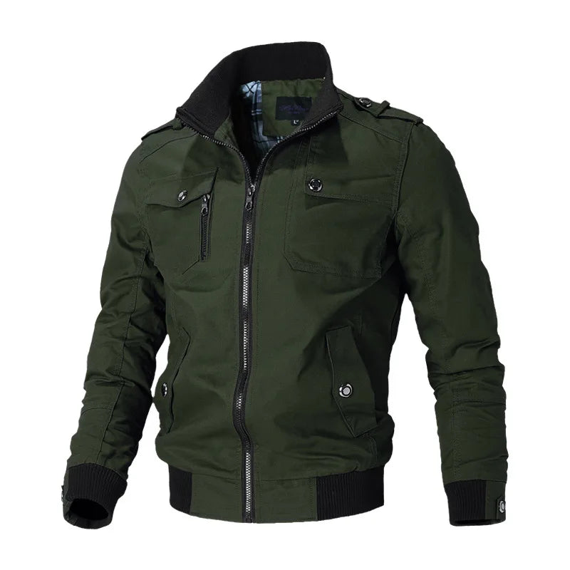 Bomber Jacket Men Fashion Casual Windbreaker Jacket Coat Men 2025 Spring Autumn New Hot Outwear Solid Stand Slim Jacket Mens