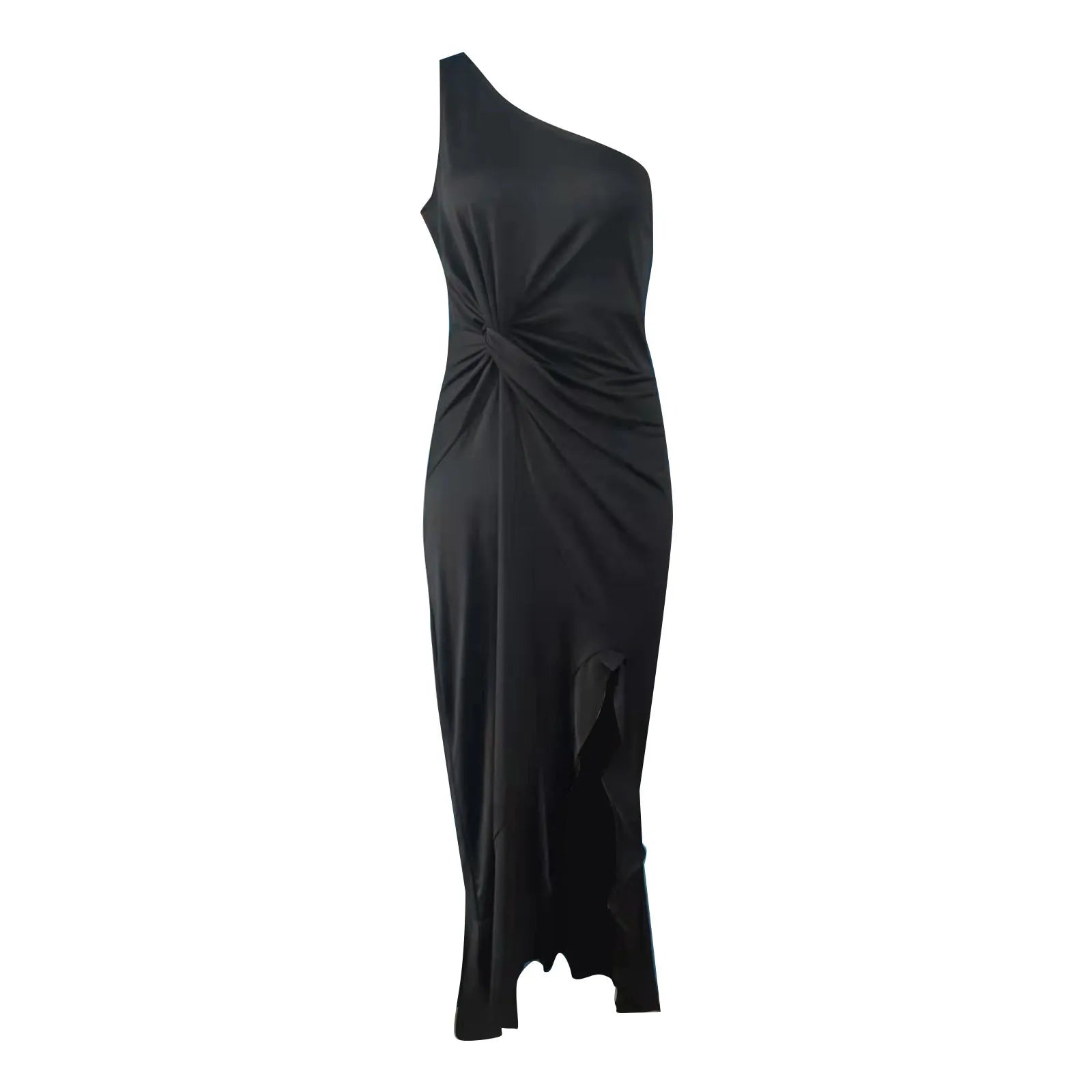Elegant One Shoulder Ruched Prom Dresses Women Ruffle Waisted Formal Evening Dress Slim White Dress Female Formal Dress платье