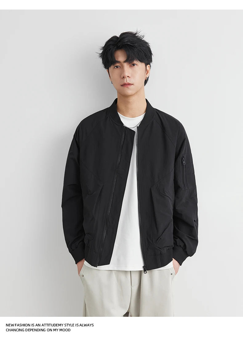 Bomber Jacket Men Spring And Autumn Fashion Brand Men's Spring Cargo Jacket Men's Top Windproof Men's Bomber Jacket Casual