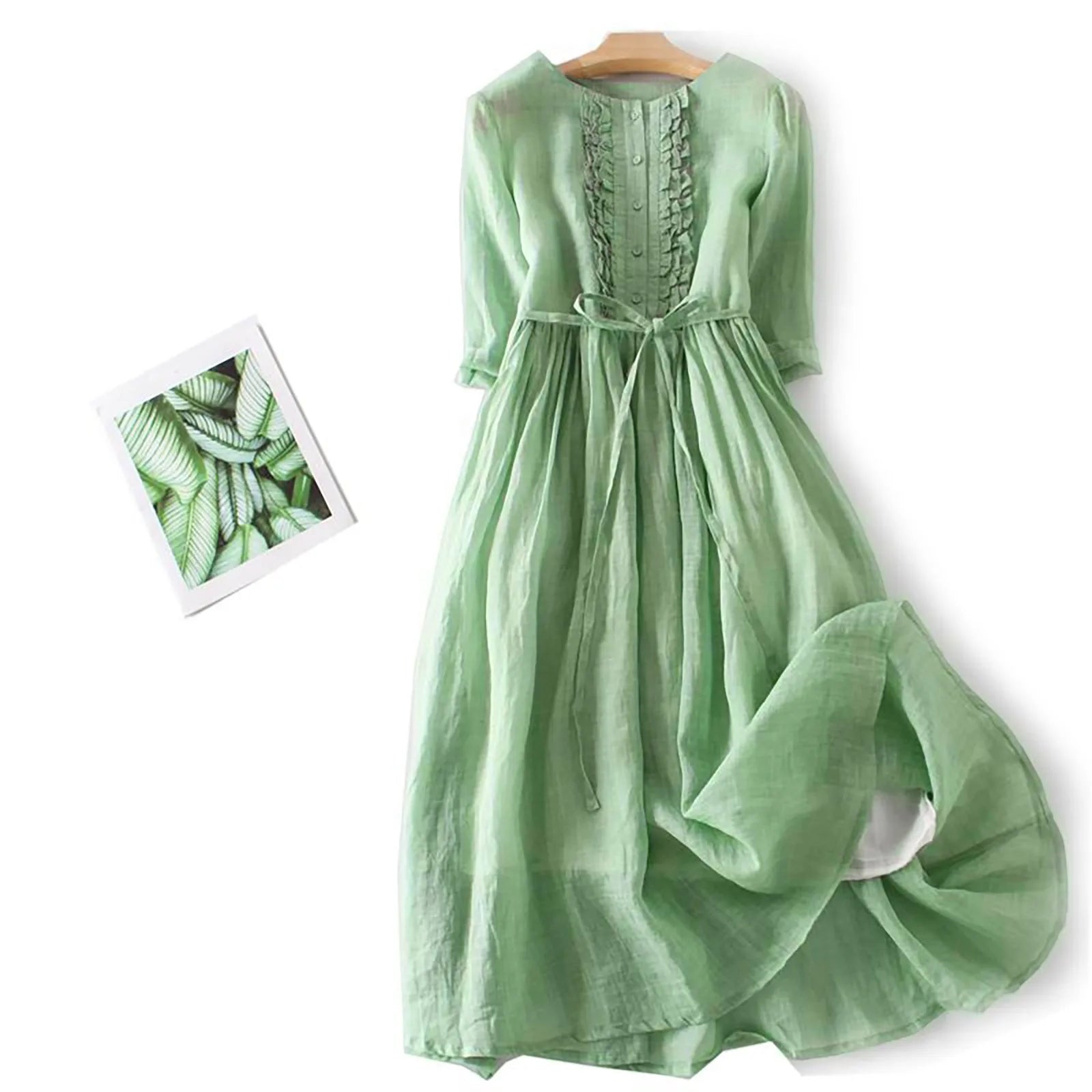Elegant Women French Style Shirt Long Dresses Slim Fit Lapel Button Up Summer Dress With Linner Female Boho Beach Party Sundress