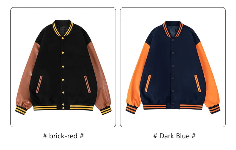 Men Bomber varsity jacket Baseball Patche Color Block Outerwear Casual Loose Spring and Autumn Comfy Unisex Coats New In Jackets