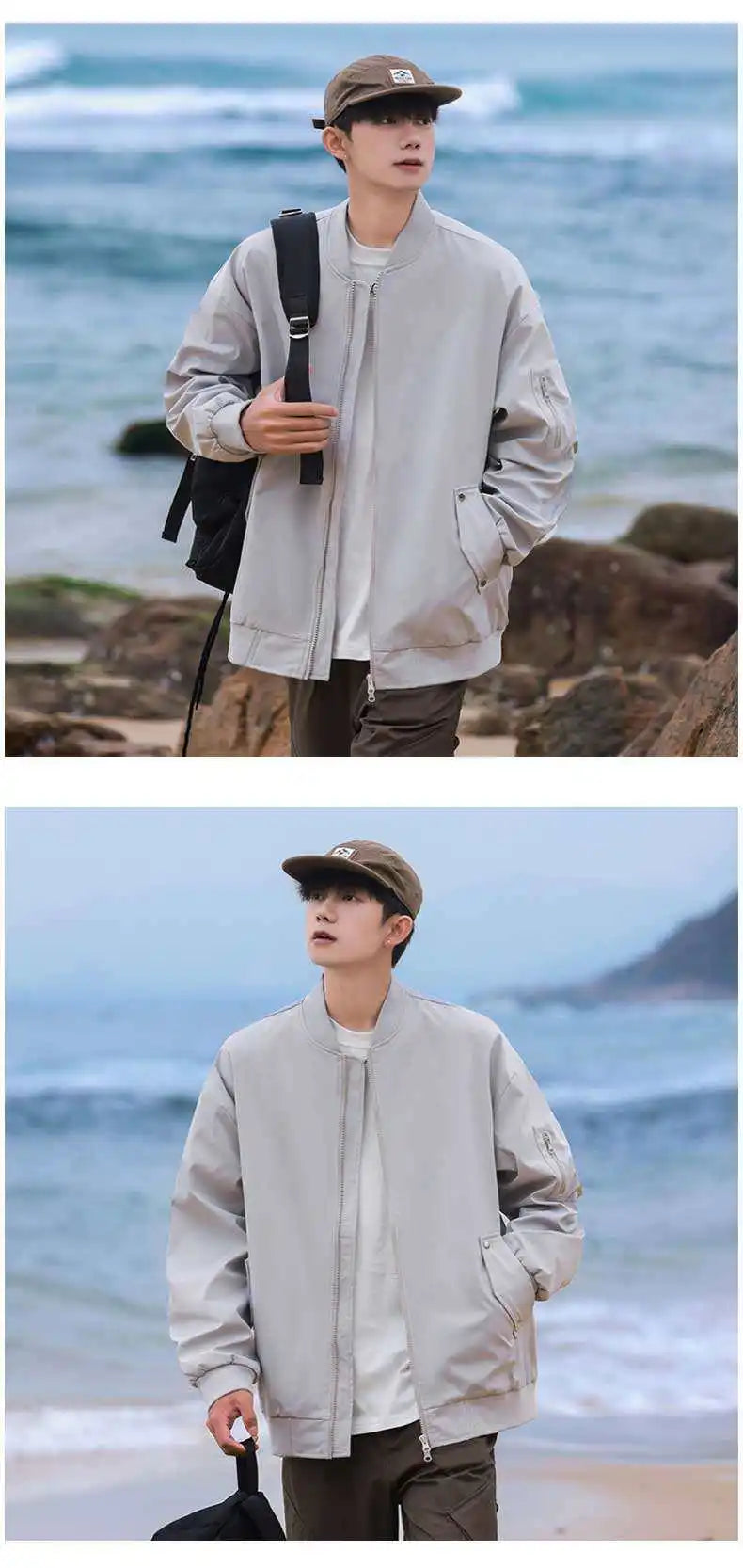 Military Style Quilted Pilot Jacket - Vintage Windproof Bomber Coat for Men Durable Stylish Urban Streetwear All-Season Outwear