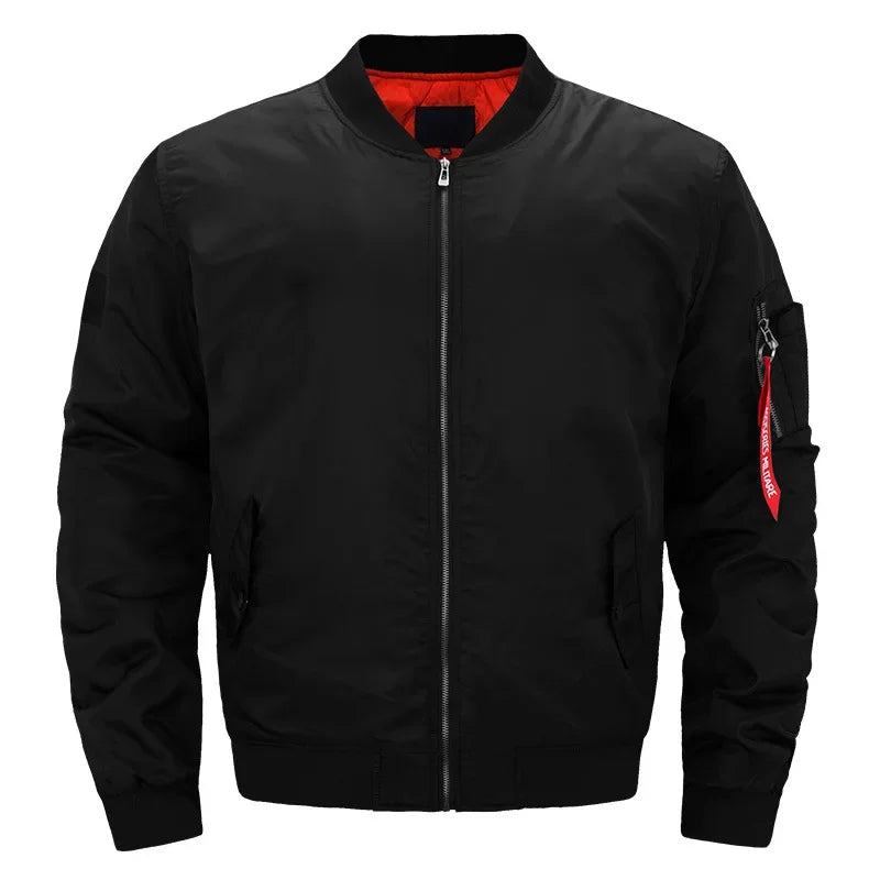 bomber jacket Bomber Jackets Men Casual Solid Zipper Pilot Jacket Green New Slim Fit Male Coats Mens Military New pilot Air men