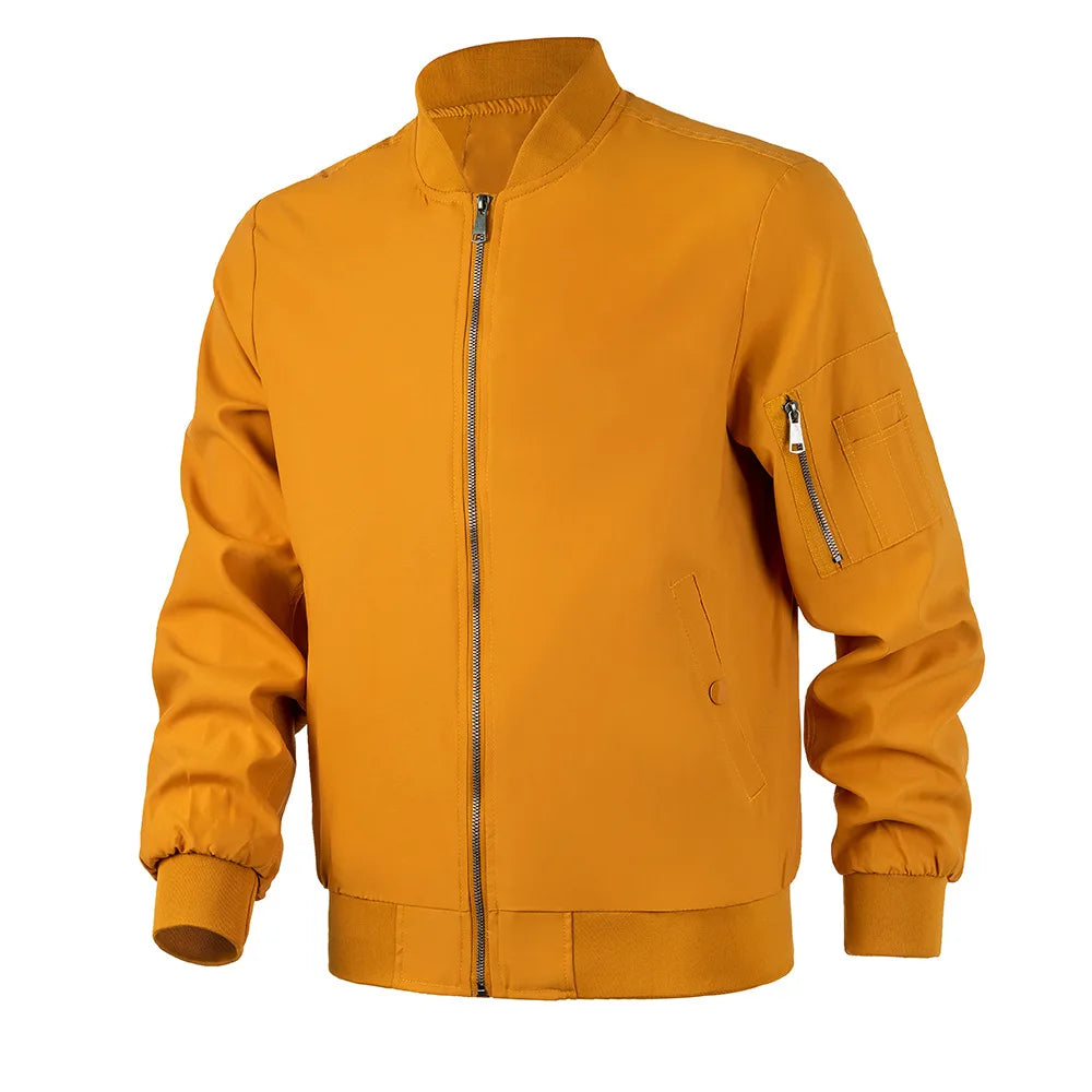 Men Bomber Jacket Thin Slim Long Sleeve baseball Jackets Mens Windbreaker Zipper Windbreaker Jacket Male Outwear Brand Clothing