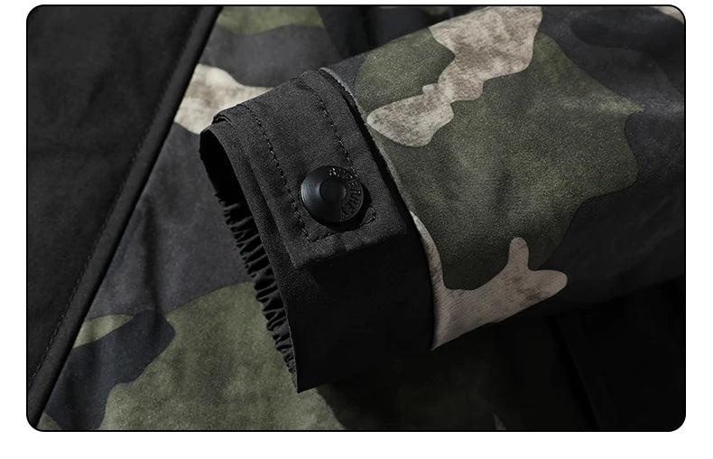 Military Bomber Jacket Men Fashion Casual Camping  Jacket Coat Windproof Hooded Windbreaker Coats Male Oversize Outerwear 4XL