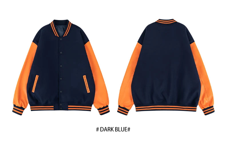 Men Bomber varsity jacket Baseball Patche Color Block Outerwear Casual Loose Spring and Autumn Comfy Unisex Coats New In Jackets