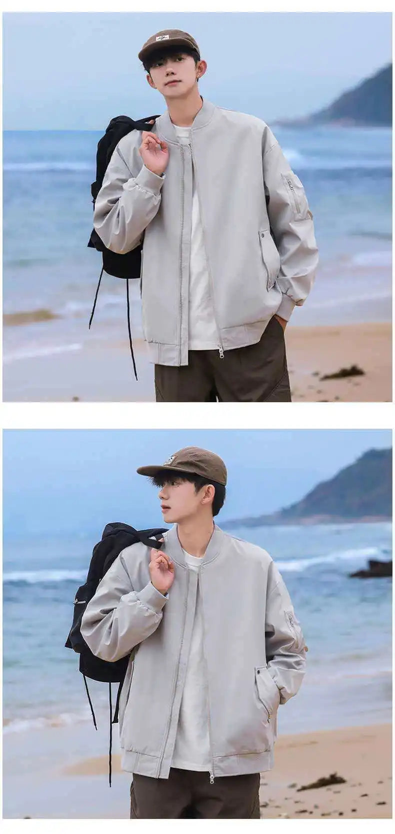Military Style Quilted Pilot Jacket - Vintage Windproof Bomber Coat for Men Durable Stylish Urban Streetwear All-Season Outwear