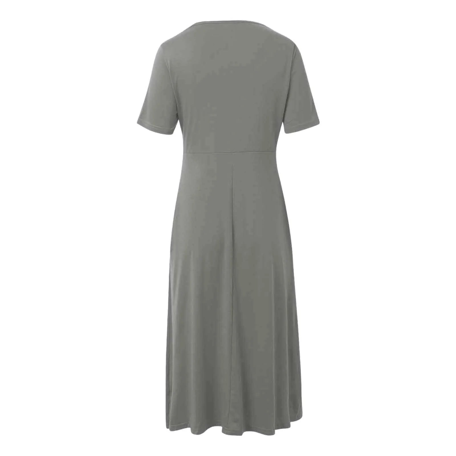 Women A Line Pleated Maxi Dress Summer Solid Color Plus Size Ruffles Long Dresses 2024 New Short Sleeve Holiday Sundress Robe