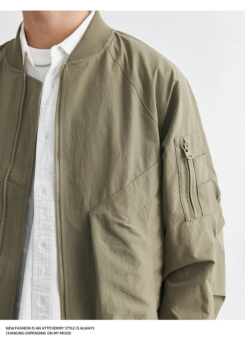 Bomber Jacket Men Spring And Autumn Fashion Brand Men's Spring Cargo Jacket Men's Top Windproof Men's Bomber Jacket Casual