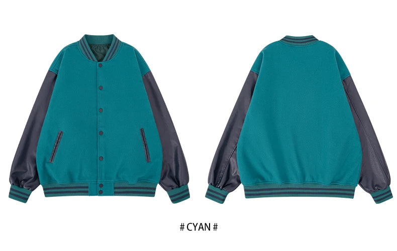 Men Bomber varsity jacket Baseball Patche Color Block Outerwear Casual Loose Spring and Autumn Comfy Unisex Coats New In Jackets
