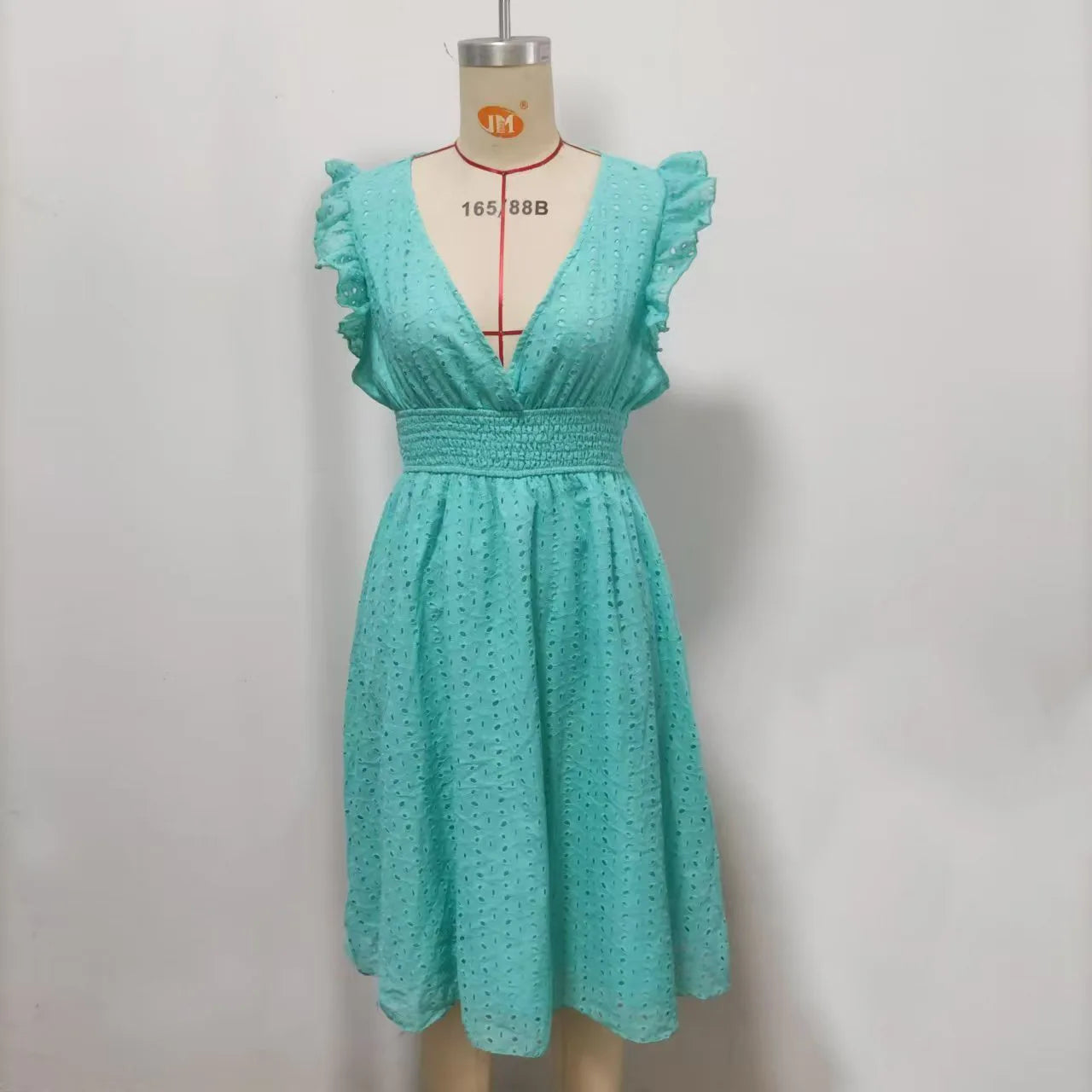 2024 new multi colored summer women's clothing fashionable temperament casual commuting lotus leaf sleeve elegant dress