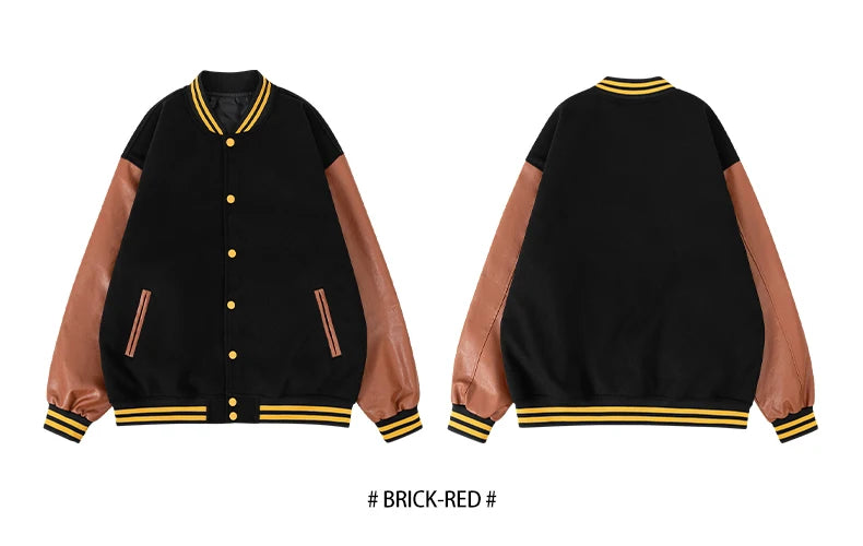 Men Bomber varsity jacket Baseball Patche Color Block Outerwear Casual Loose Spring and Autumn Comfy Unisex Coats New In Jackets