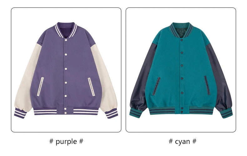 Men Bomber varsity jacket Baseball Patche Color Block Outerwear Casual Loose Spring and Autumn Comfy Unisex Coats New In Jackets