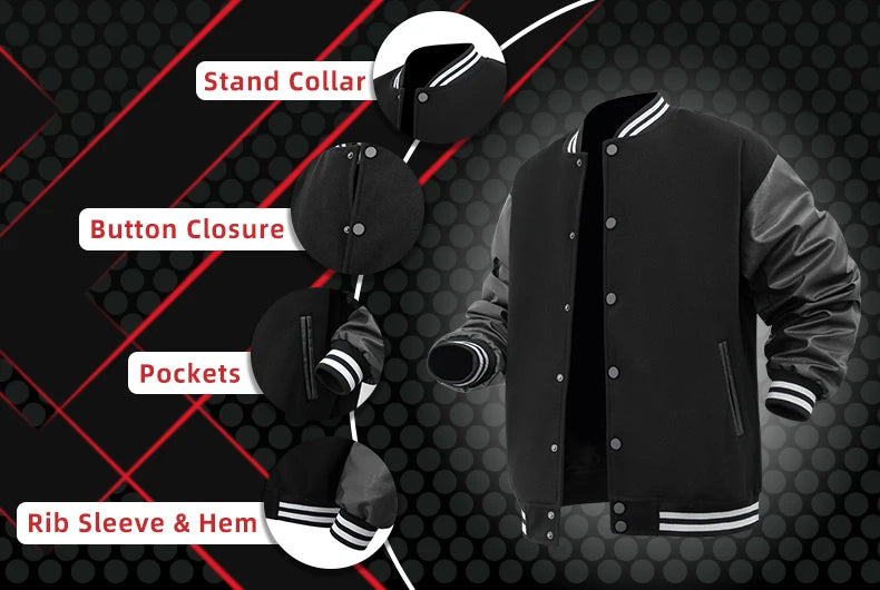Men Bomber varsity jacket Baseball Patche Color Block Outerwear Casual Loose Spring and Autumn Comfy Unisex Coats New In Jackets