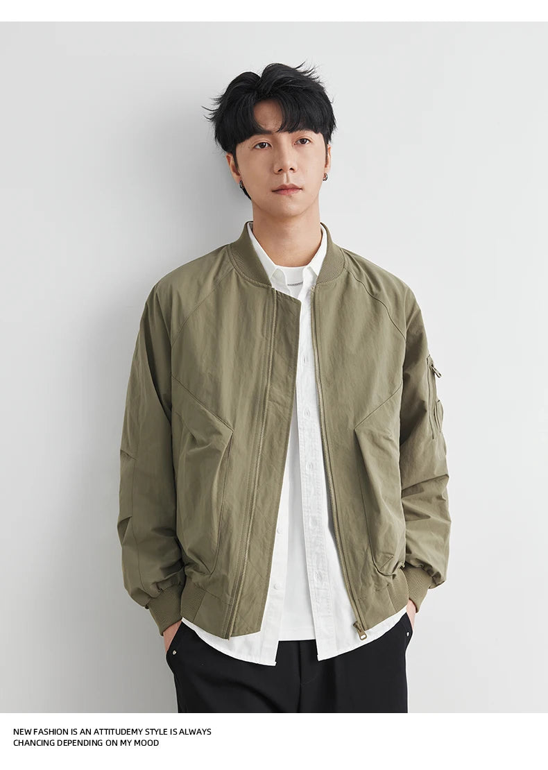 Bomber Jacket Men Spring And Autumn Fashion Brand Men's Spring Cargo Jacket Men's Top Windproof Men's Bomber Jacket Casual