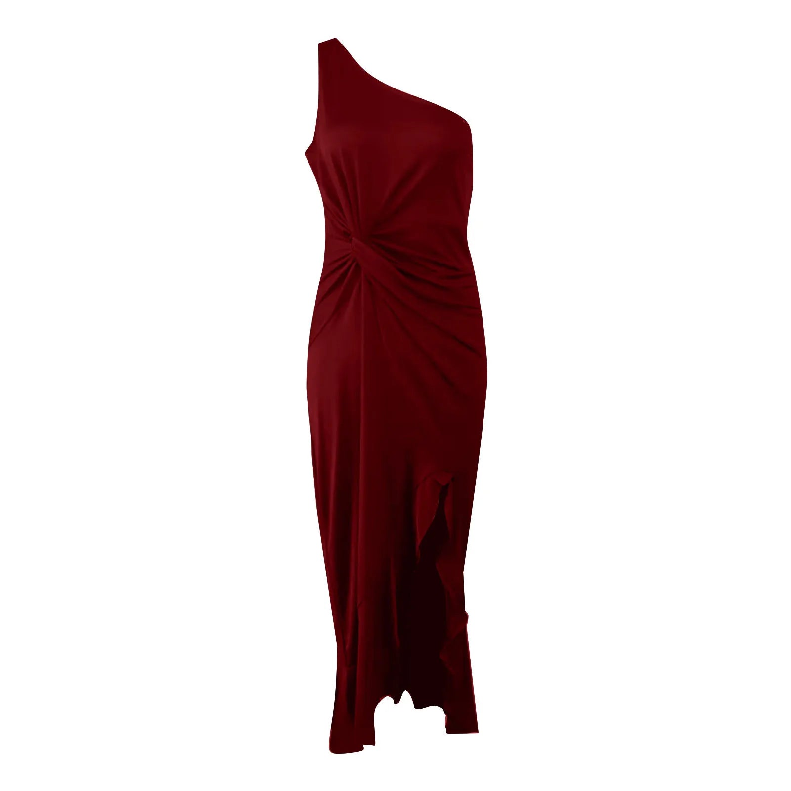 Elegant One Shoulder Ruched Prom Dresses Women Ruffle Waisted Formal Evening Dress Slim White Dress Female Formal Dress платье