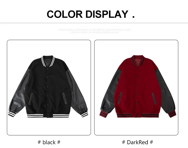 Men Bomber varsity jacket Baseball Patche Color Block Outerwear Casual Loose Spring and Autumn Comfy Unisex Coats New In Jackets