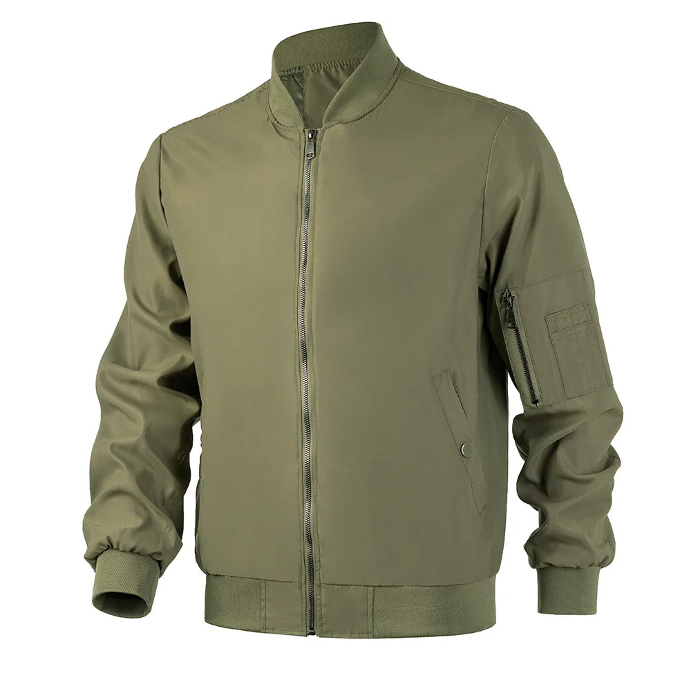 Men Bomber Jacket Thin Slim Long Sleeve baseball Jackets Mens Windbreaker Zipper Windbreaker Jacket Male Outwear Brand Clothing