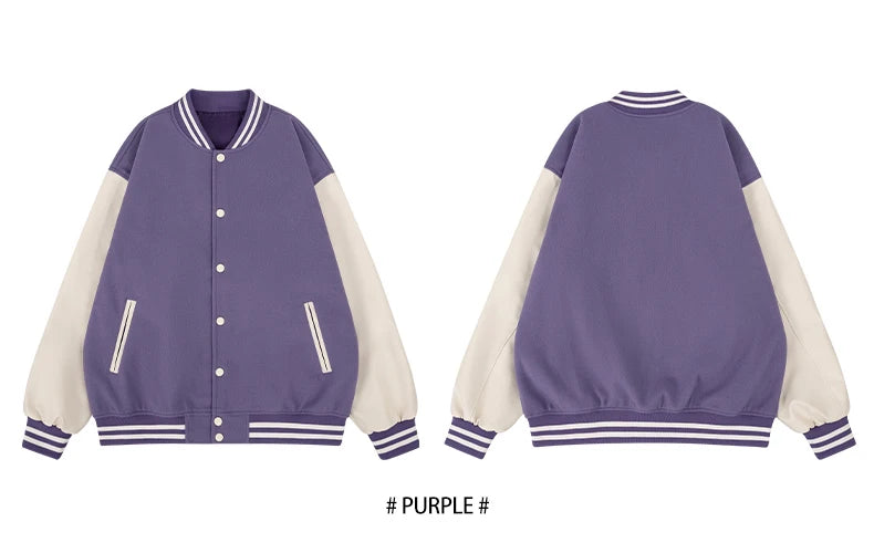 Men Bomber varsity jacket Baseball Patche Color Block Outerwear Casual Loose Spring and Autumn Comfy Unisex Coats New In Jackets