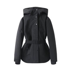 2025 fashionable women's clothing with European and American style design featuring a cinched waisthooded skiing and warm co