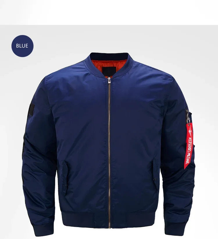 bomber jacket Bomber Jackets Men Casual Solid Zipper Pilot Jacket Green New Slim Fit Male Coats Mens Military New pilot Air men