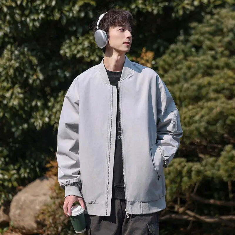 Military Style Quilted Pilot Jacket - Vintage Windproof Bomber Coat for Men Durable Stylish Urban Streetwear All-Season Outwear