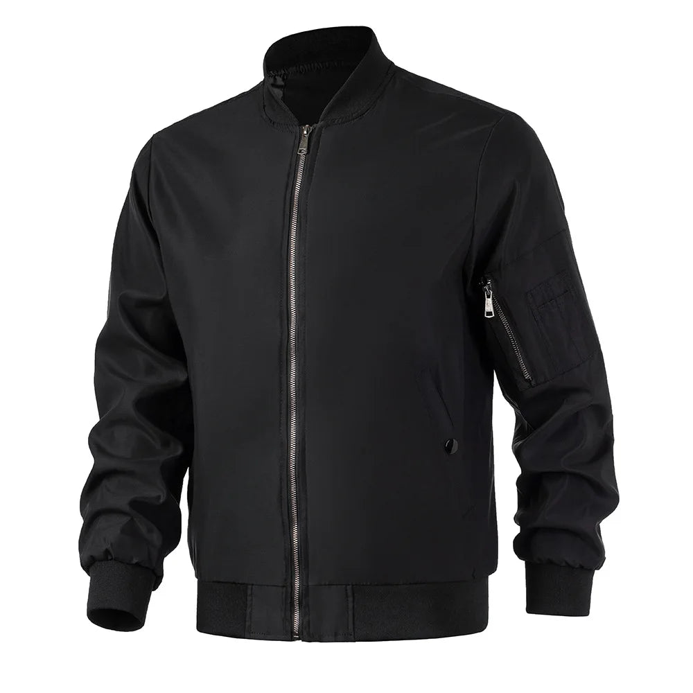 Men Bomber Jacket Thin Slim Long Sleeve baseball Jackets Mens Windbreaker Zipper Windbreaker Jacket Male Outwear Brand Clothing