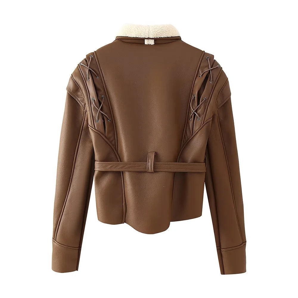 Autumn and winter new fashionable women's clothing elegant design sense European and American style fur integrated jacket