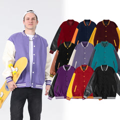 Men Bomber varsity jacket Baseball Patche Color Block Outerwear Casual Loose Spring and Autumn Comfy Unisex Coats New In Jackets