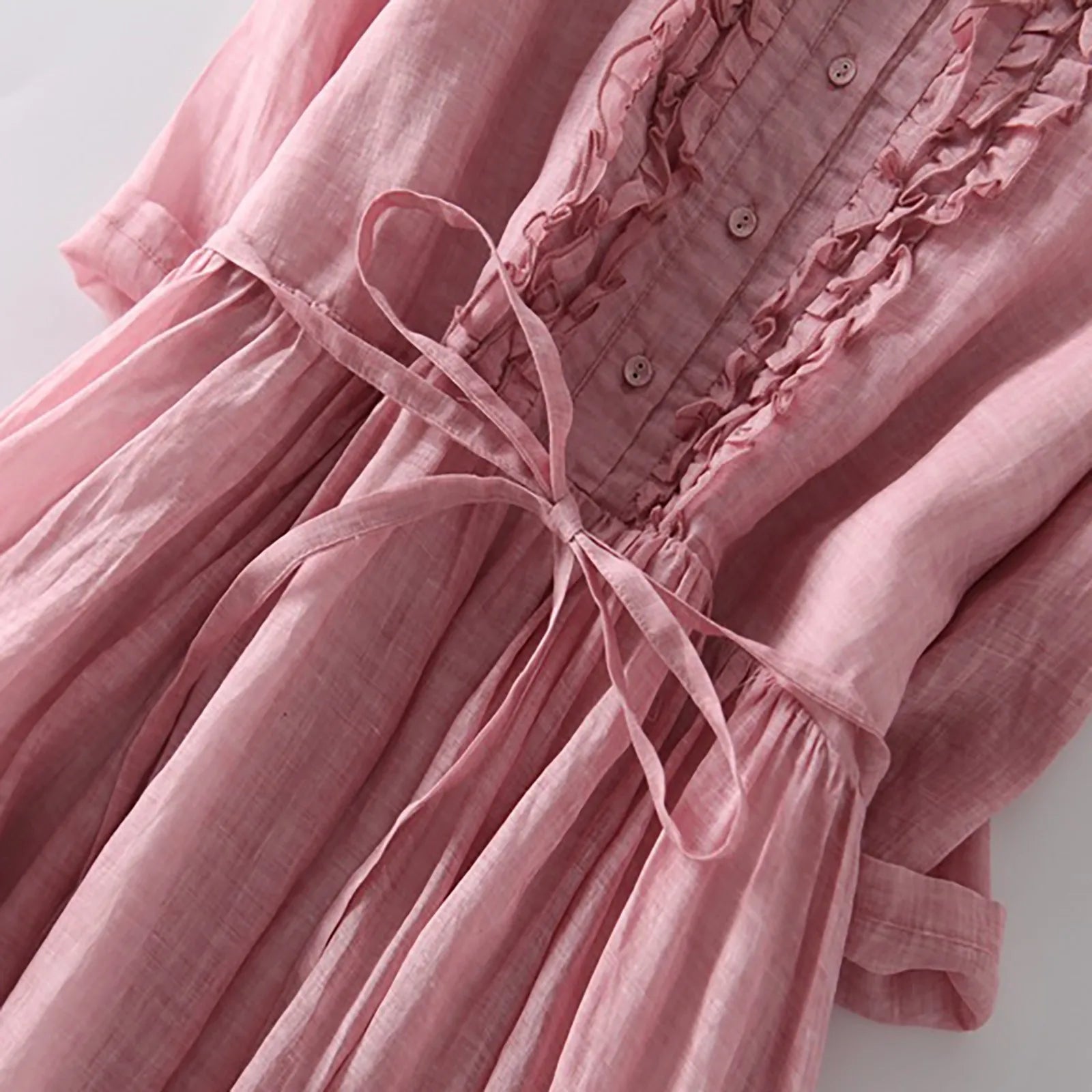 Elegant Women French Style Shirt Long Dresses Slim Fit Lapel Button Up Summer Dress With Linner Female Boho Beach Party Sundress