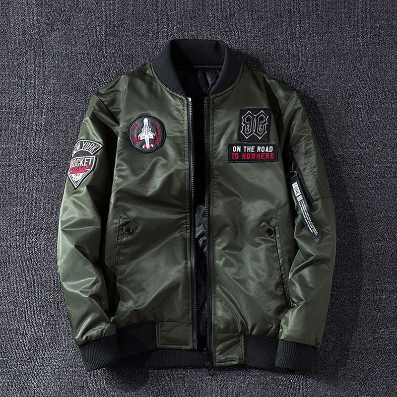 New Mens Bomber Jacket Coat Male Reversible Jacket Embroidery Oversized Casual Jacket Streetwear Men Clothing 7XL A5FB3