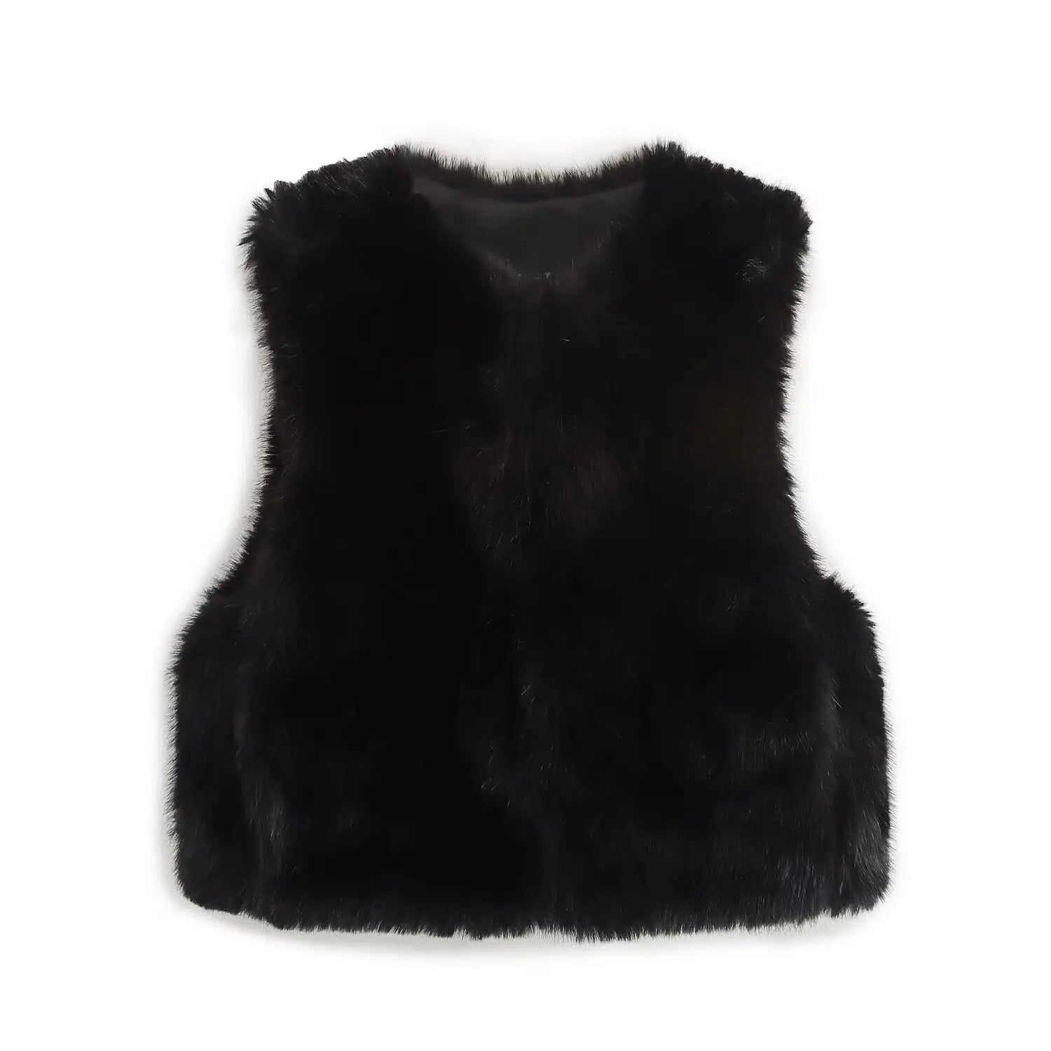 2025 new women's clothing European and American style fashion versatile French design faux fur short vest